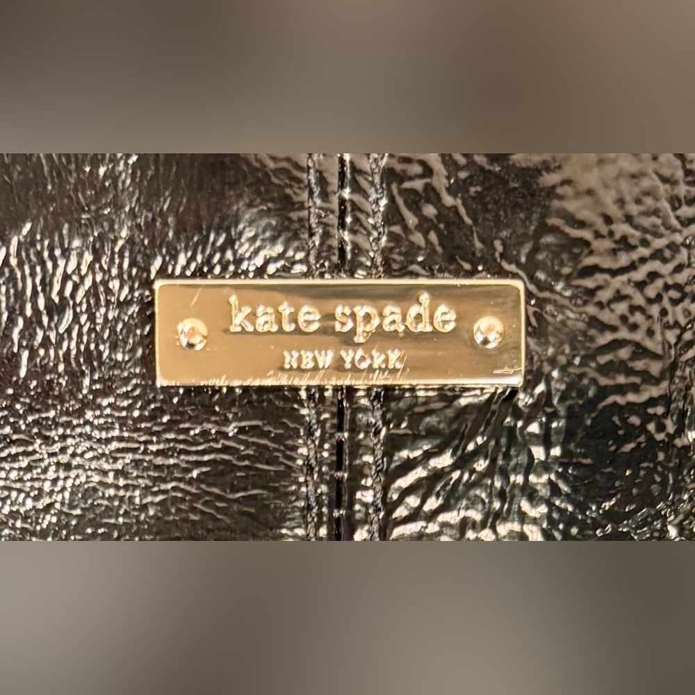 043- Kate Spade Black Patten Leather Laptop Tote Bag - Picture 11 of 13